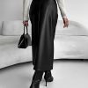 45d0950b631a67768f53f99d6ef3a5a2_743e7448-8b3e-4554-9bf4-055deff86794 Plus Size Pu Leather Split Front Skirt, Elegant Slant Pocket Midi Skirt For Spring & Summer, Women's Plus Size Clothing