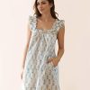 51-Nzuq69GL._AC_SL1200 Womens Ruffle Nightgown Cotton Sleeveless Nightdress Soft Printed Night gown with Pockets