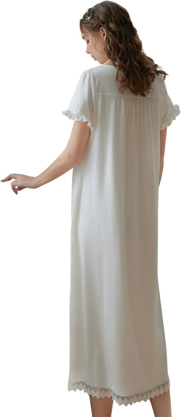 51-UkxmIu_L._AC_SL1500 Women's Nightgowns Sleepshirts Lace Ruffle Princess Nightdress