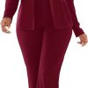 Womens Two Piece Blazer Outfits Long Sleeve Slim Fit Jacket with Long Pants Suit Set for Work