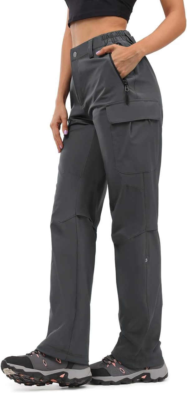 5197I3-PaJL._AC_SL1500 Women's Hiking Cargo Pants Quick Dry Water-Resistance High Waist Pants for Work Travel Outdoor and Casual