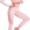 Women's 3 Piece Outfits Tracksuit Workout Set Sports Bra High Waist Yoga Gym Leggings and Crop Top