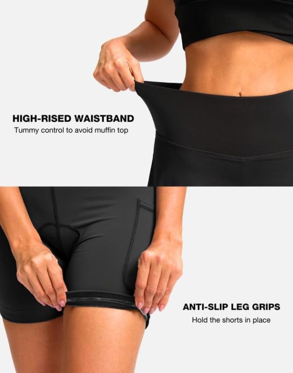 Women's Cycling Skirts 4D Padded Bike Shorts with Pockets High Waist Biking Skort for Road Mountain Bicycle Riding