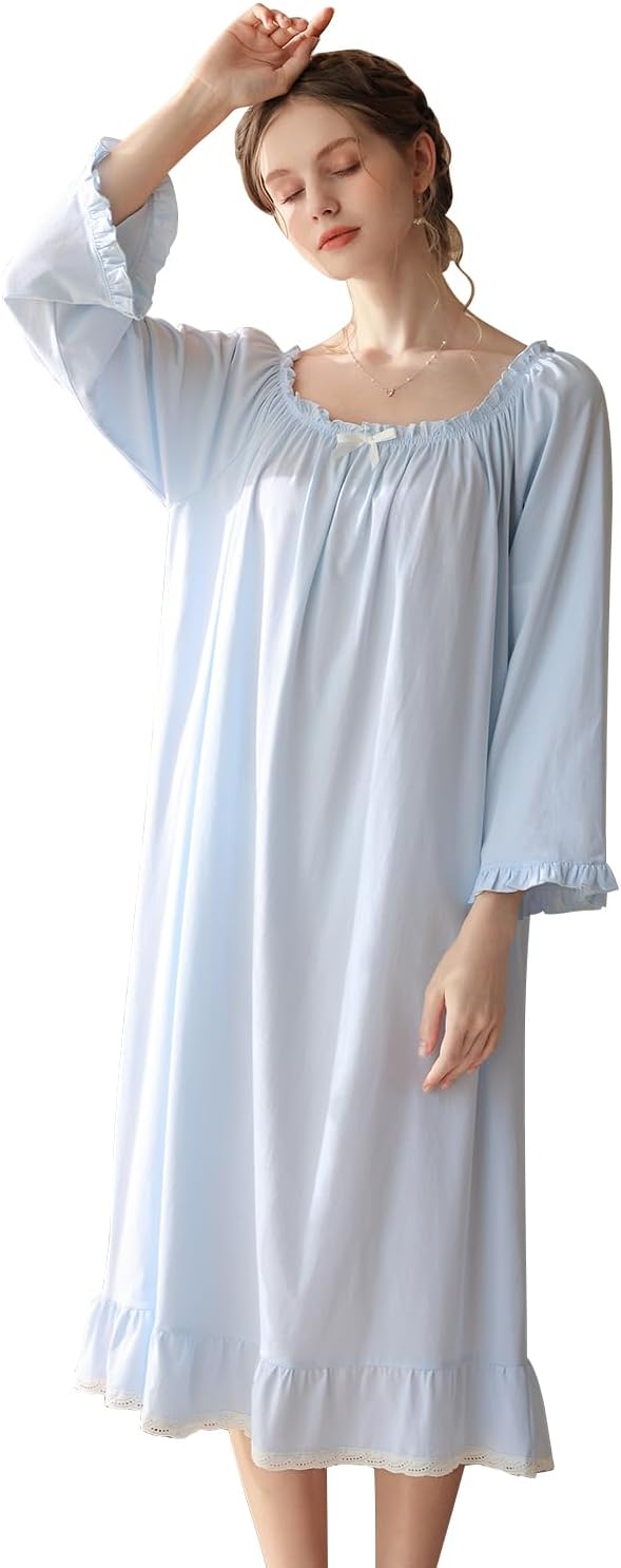 51RZLpiWMmL._AC_SL1500 Women's Nightgowns Sleepshirts Lace Ruffle Princess Nightdress