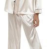 51XVbpMnHWL._AC_SL1500 Women's Silk Satin Pajamas Set Long Sleeve Sleepwear Soft Pjs Set Two Piece Button Down Loungewear Pj Set
