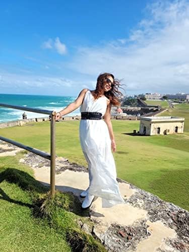 51ySWBZYRjL._AC Womens Summer Spaghetti Strap Sleeveless High Waist Beach Long Maxi Sun Dress