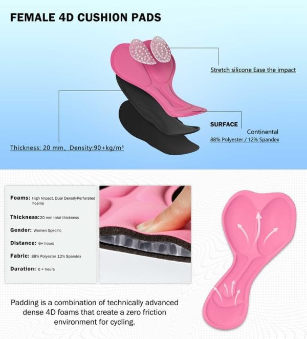 Women's Cycling Skirts 4D Padded Bike Shorts with Pockets High Waist Biking Skort for Road Mountain Bicycle Riding