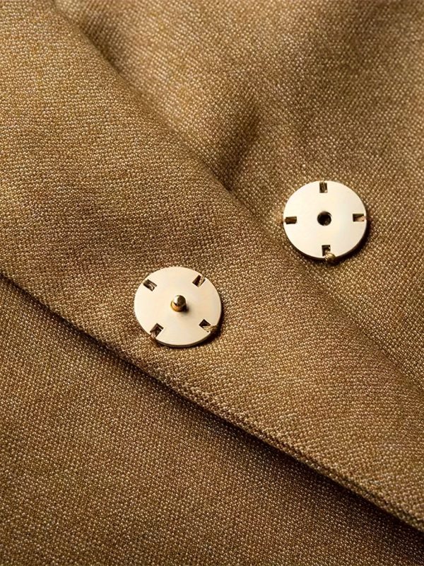 567d9157-b0a0-46b6-a1ab-8cdd79ed9e2d-1 Solid Color Elegant Office & Work Pants Set, Belt Long Sleeve Lapel Neck Blazer & Straight Leg Pants Outfits, Women's Clothing