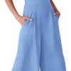 61-jXleTsNL._AC_SL1500 ANRABESS Women's Summer Wide Leg Linen Jumpsuits Dressy V Neck Sleeveless Casual Pants Rompers 2024 Vacation Beach Outfits