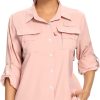 6105z6thDxL._AC_SL1500 Women's UPF 50 Long Sleeve UV Sun Protection Safari Shirts Outdoor Quick Dry Fishing Hiking Travel Shirts