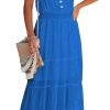 611aK3wu5xL._AC_SL1500 Womens Summer Spaghetti Strap Sleeveless High Waist Beach Long Maxi Sun Dress