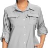 614bgGwZwoL._AC_SL1500 Women's UPF 50 Long Sleeve UV Sun Protection Safari Shirts Outdoor Quick Dry Fishing Hiking Travel Shirts