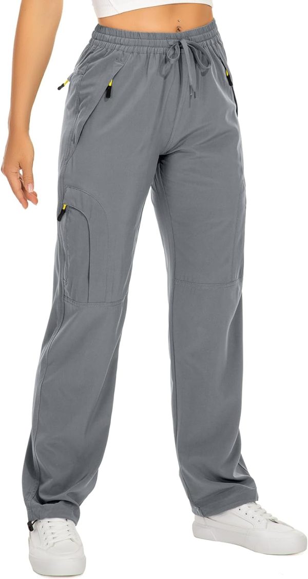 Womens Hiking Pants Quick Dry UPF 50 Travel Golf Pants Lightweight Camping Work Cargo Pants Zipper Pockets