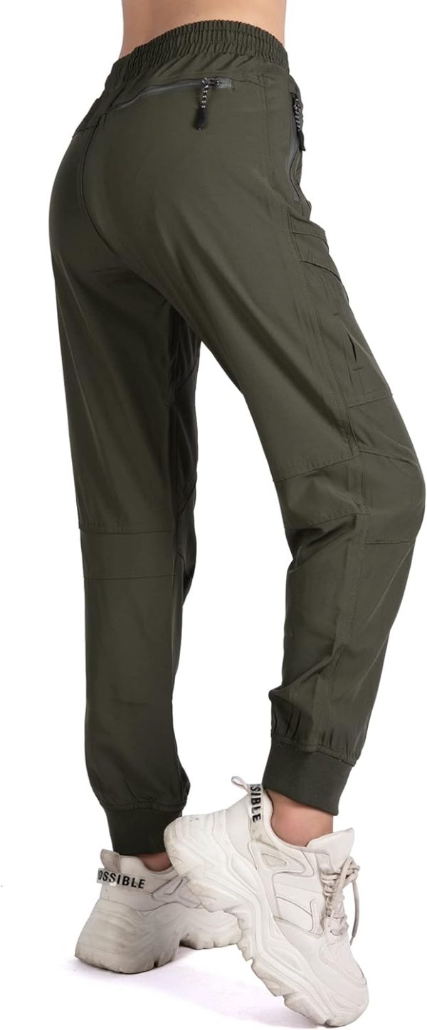 61BMZq083ML._AC_SL1500 Women's Athletic Hiking Cargo Joggers Pants Outdoor Workout Lightweight Quick Dry UPF 50 Zipper Pockets