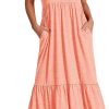61EeDHKITzL._AC_SL1500 ANRABESS Women's Summer Casual Sleeveless V Neck Swing Dress Fit & Flare Flowy Tiered Maxi Beach Sundress with Pockets