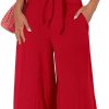 61FJdfE8Y0L._AC_SL1500 Women's Summer 2 Piece Outfits 2024 Cap Sleeve V Neck Belted Crop Tops Wide Leg Pant Sets Casual Tracksuit