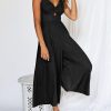 61GfgOu8JJL._AC_SL1500 ANRABESS Women's Summer Wide Leg Linen Jumpsuits Dressy V Neck Sleeveless Casual Pants Rompers 2024 Vacation Beach Outfits