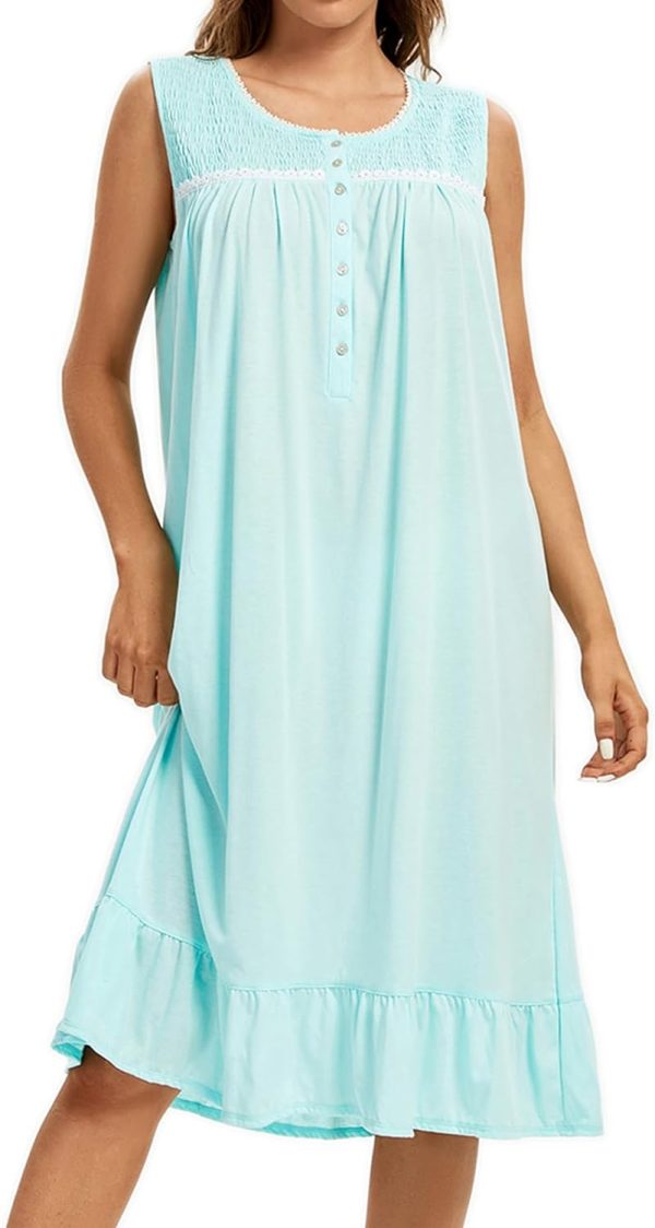 61Hlvi_bNNL._AC_SL1500_265dfd7a-c5fb-43de-b757-ed75c4d12acd Cotton Nightgown for Women Sleeveless Loungewear Comfy Soft Sleepwear Long Sleepdress Loose Full Length Nightdress