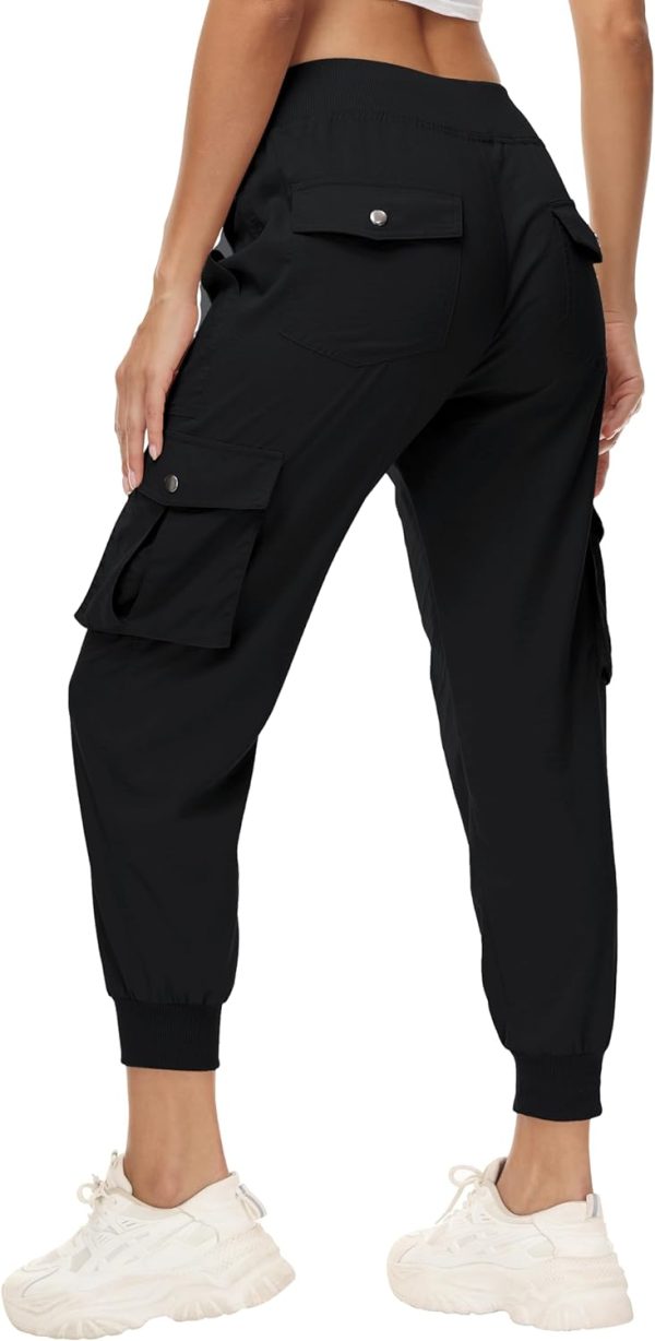 61V3IIN_p-L._AC_SL1500 Women's Cargo Hiking Pants Quick Dry Lightweight Elastic Waist Button Pockets Joggers Athletic Sweatpants Travel Casual