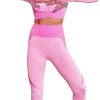 Women's 3 Piece Outfits Tracksuit Workout Set Sports Bra High Waist Yoga Gym Leggings and Crop Top