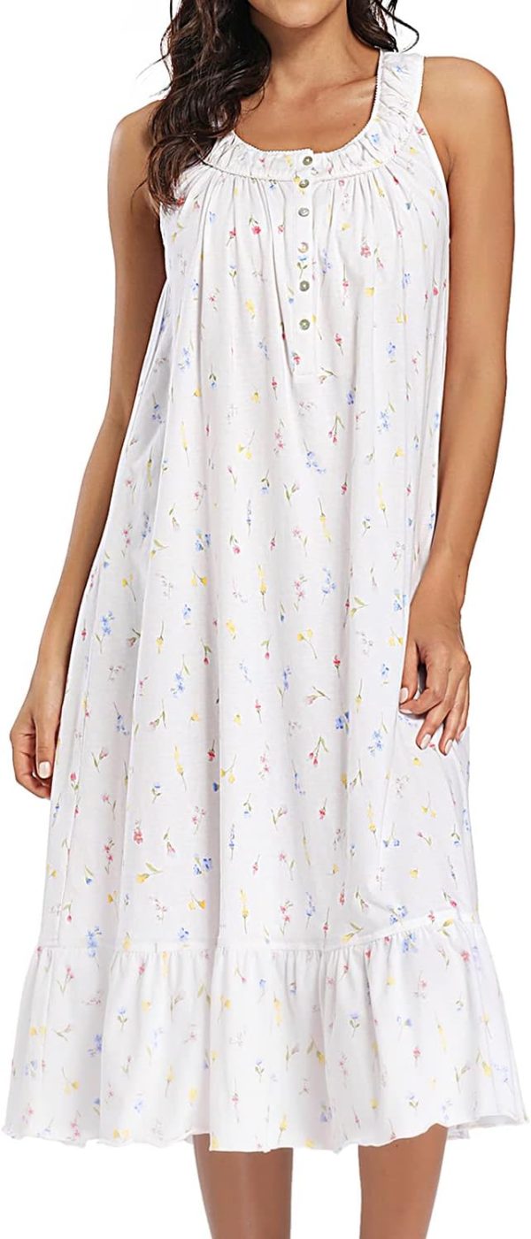 61WNGmlel9L._AC_SL1500_cda549ac-8252-4a07-9af3-63b78e082dd2 Cotton Nightgown for Women Sleeveless Loungewear Comfy Soft Sleepwear Long Sleepdress Loose Full Length Nightdress