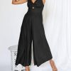 61WbKQaOX6L._AC_SL1500 ANRABESS Women's Summer Wide Leg Linen Jumpsuits Dressy V Neck Sleeveless Casual Pants Rompers 2024 Vacation Beach Outfits