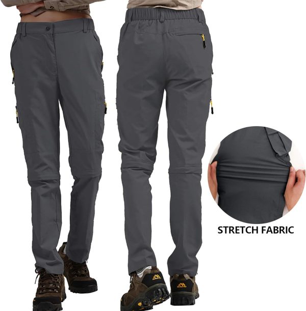 Women's Hiking Pants Convertible Quick Dry Stretch Lightweight Zip-Off Outdoor Fishing Travel Safari Pants
