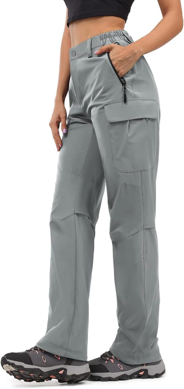 61_716AxMdL._AC_SL1500 Women's Hiking Cargo Pants Quick Dry Water-Resistance High Waist Pants for Work Travel Outdoor and Casual