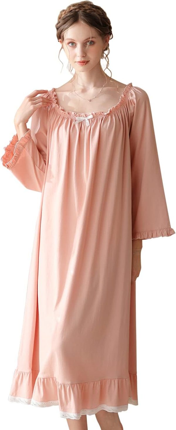 61_PgY4gLrL._AC_SL1500 Women's Nightgowns Sleepshirts Lace Ruffle Princess Nightdress