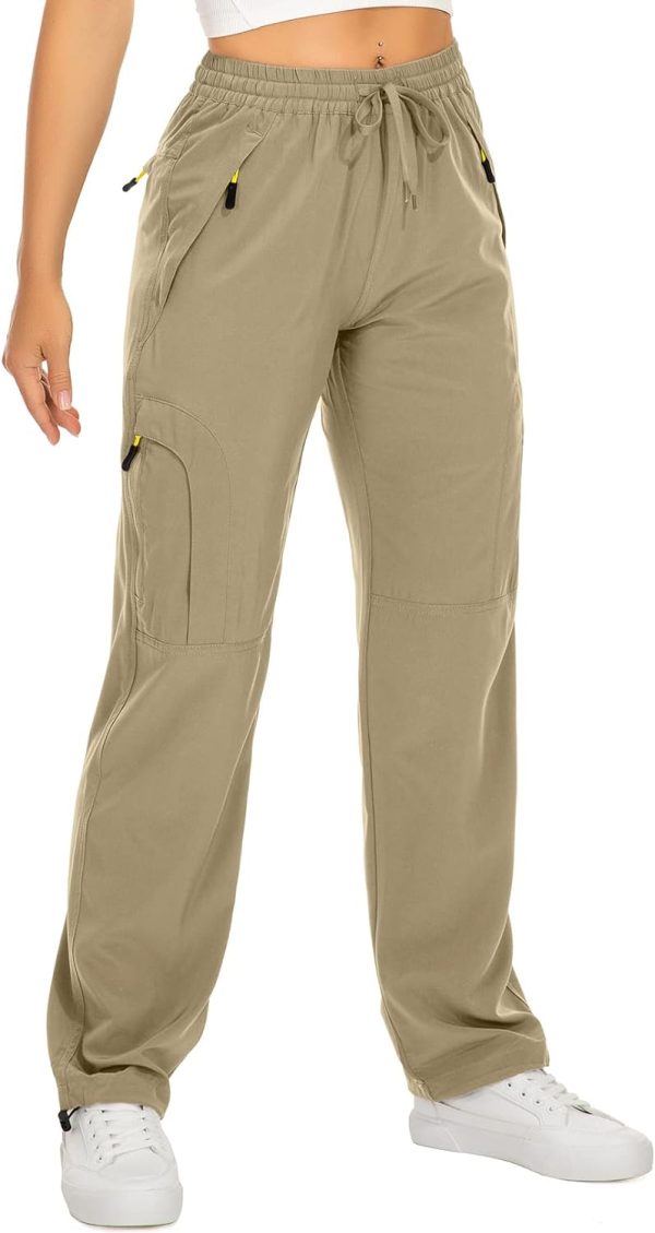 Womens Hiking Pants Quick Dry UPF 50 Travel Golf Pants Lightweight Camping Work Cargo Pants Zipper Pockets