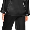 61chcfXWBNL._AC_SL1500 Silk Satin Pajamas Set for Women 2 Piece Soft Long Sleeve Tops & Bottoms Sleepwear Pj Lounge Set S-XXL