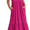 61eIAvnjXLL._AC_SL1500 ANRABESS Women's Summer Casual Sleeveless V Neck Swing Dress Fit & Flare Flowy Tiered Maxi Beach Sundress with Pockets