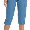 61i7MyS0eGL._AC_SL1500 Women's Hiking Cargo Capri Pants Lightweight Quick Dry Joggers Outdoor Casual Travel Capris with Zipper Pockets