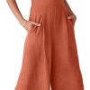61rkdD2dzTL._AC_SL1500 ANRABESS Women's Summer Wide Leg Linen Jumpsuits Dressy V Neck Sleeveless Casual Pants Rompers 2024 Vacation Beach Outfits