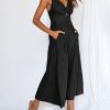 61sERTfqiOL._AC_SL1500 ANRABESS Women's Summer Wide Leg Linen Jumpsuits Dressy V Neck Sleeveless Casual Pants Rompers 2024 Vacation Beach Outfits