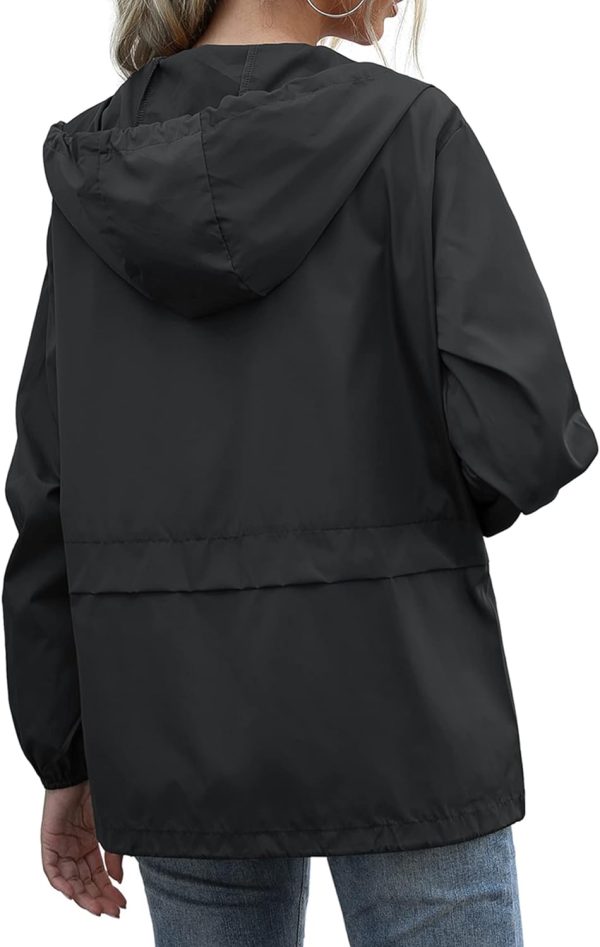 Women's Raincoats Windbreaker Rain Jacket Waterproof Lightweight Outdoor Hooded Trench Coats S-XXL