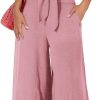 61xkWMNTRGL._AC_SL1500 Women's Summer 2 Piece Outfits 2024 Cap Sleeve V Neck Belted Crop Tops Wide Leg Pant Sets Casual Tracksuit
