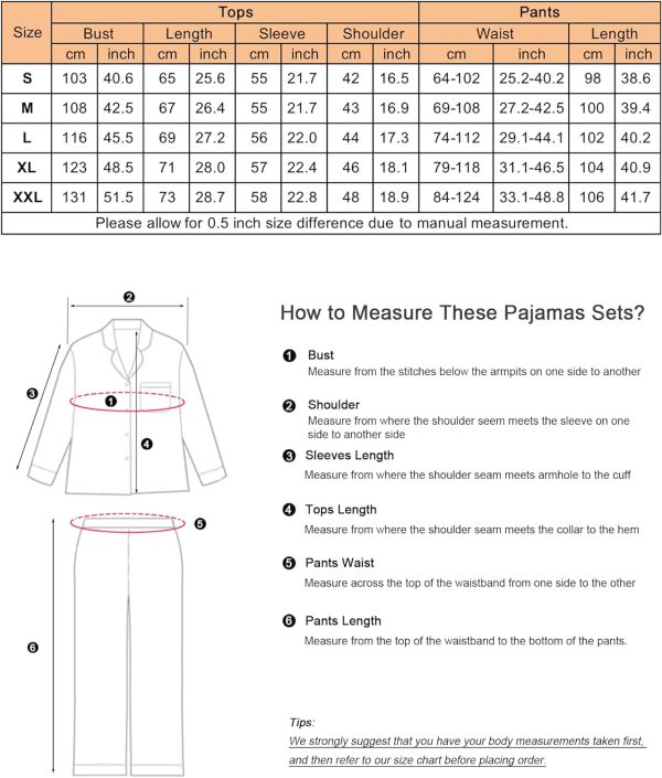712ICBUOgyL._AC_SL1500 Silk Satin Pajamas Set for Women 2 Piece Soft Long Sleeve Tops & Bottoms Sleepwear Pj Lounge Set S-XXL
