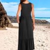 712wSLNzMCL._AC_SL1500 ANRABESS Women's Summer Casual Sleeveless V Neck Swing Dress Fit & Flare Flowy Tiered Maxi Beach Sundress with Pockets