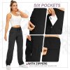 Womens Hiking Pants Quick Dry UPF 50 Travel Golf Pants Lightweight Camping Work Cargo Pants Zipper Pockets