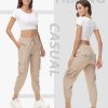 715ZNEstT2L._AC_SL1500 Women's Cargo Hiking Pants Quick Dry Lightweight Elastic Waist Button Pockets Joggers Athletic Sweatpants Travel Casual