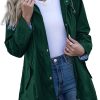 Rain Jacket Women Striped Lined Hooded Lightweight Raincoat Outdoor Waterproof Windbreaker