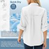 71E3eoxsFIL._AC_SL1500 Women's UPF 50 Long Sleeve UV Sun Protection Safari Shirts Outdoor Quick Dry Fishing Hiking Travel Shirts