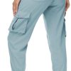 71MqrrPQ67L._AC_SL1500 Women's Cargo Hiking Pants Quick Dry Lightweight Elastic Waist Button Pockets Joggers Athletic Sweatpants Travel Casual