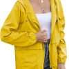 Women's Raincoats Windbreaker Rain Jacket Waterproof Lightweight Outdoor Hooded Trench Coats S-XXL