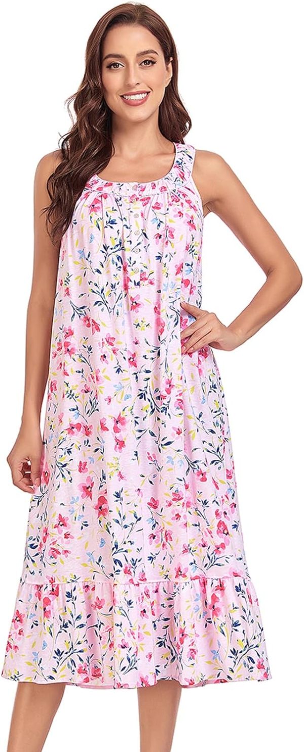 71VSzp6dF3L._AC_SL1500_5748ccc8-4065-4d29-bd1e-85852d41d4e4 Cotton Nightgown for Women Sleeveless Loungewear Comfy Soft Sleepwear Long Sleepdress Loose Full Length Nightdress