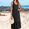 71W7aoSZSjL._AC_SL1500 ANRABESS Women's Summer Casual Sleeveless V Neck Swing Dress Fit & Flare Flowy Tiered Maxi Beach Sundress with Pockets