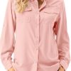 Womens UPF 50+ UV Sun Protection Safari Shirts Long Sleeve Outdoor Cool Quick Dry Fishing Hiking Gardening Shirts