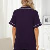 Womens Pajama Sets Short Sleeve Sleepwear Soft Button Down Nightwear Lounge Pj Set XS-XXL