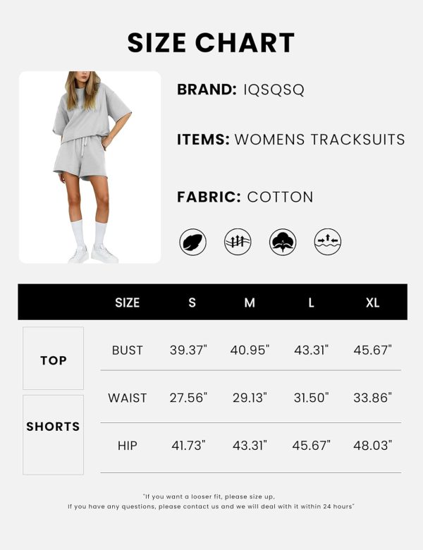 71hvICVp1GL._AC_SL1500 Women's 2 Piece Outfits Lounge Sets Crew Neck Short Sleeve Pullover Tops High Waisted Shorts Tracksuits